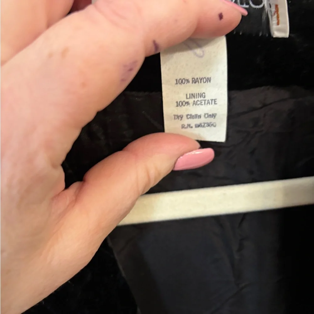 Anita Kantor Vintage Retro Black Velvet Jacket Women’s 12 Holiday Party Glam - Picture 7 of 7